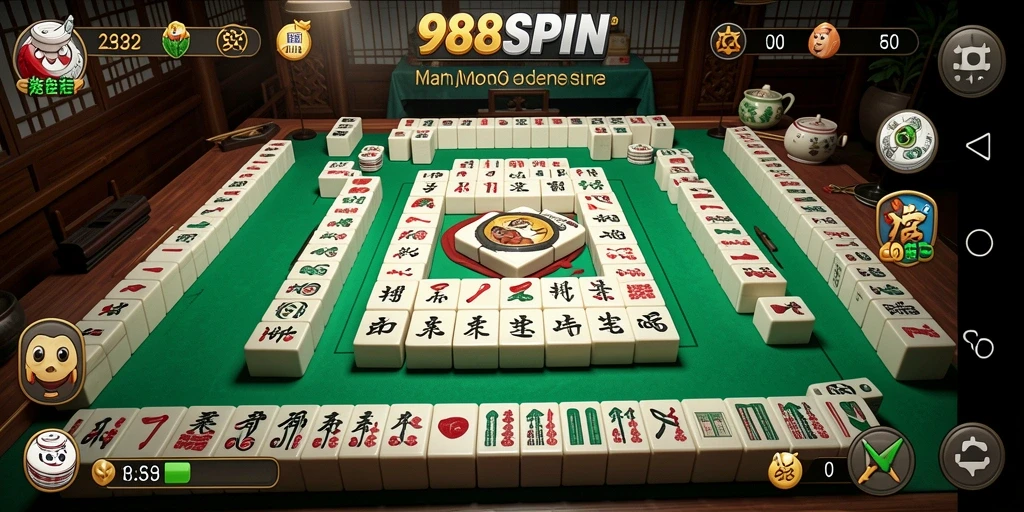 Tampilan gameplay Mahjong seru di 988SPIN dengan grafis menawan.