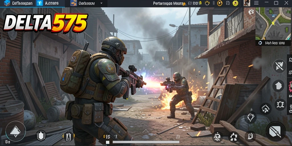 Gameplay DELTA575 menampilkan aksi tembak-menembak intens dan grafis yang menakjubkan.