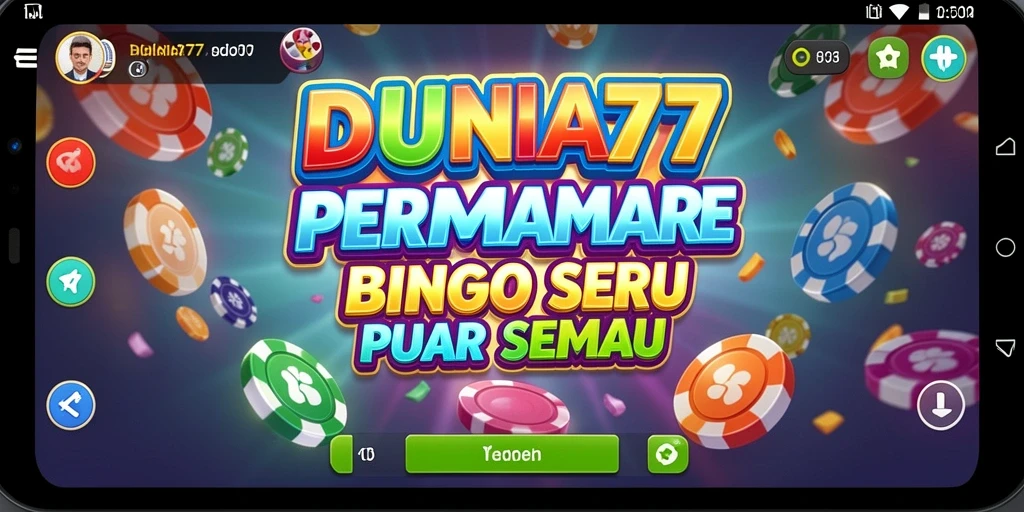 Tampilan gameplay seru di DUNIA77 dengan tema Bingo.