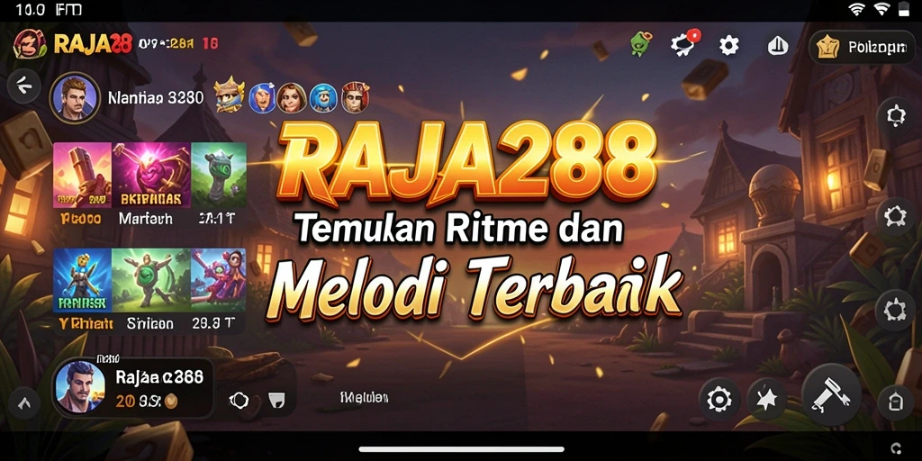 Tampilan screenshot gameplay RAJA288 dengan fitur interaktif musik.